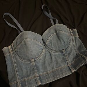 Denim Bustier Top